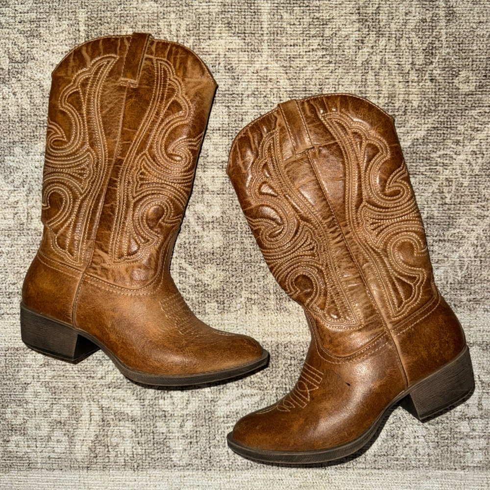 Brown cowboy boots